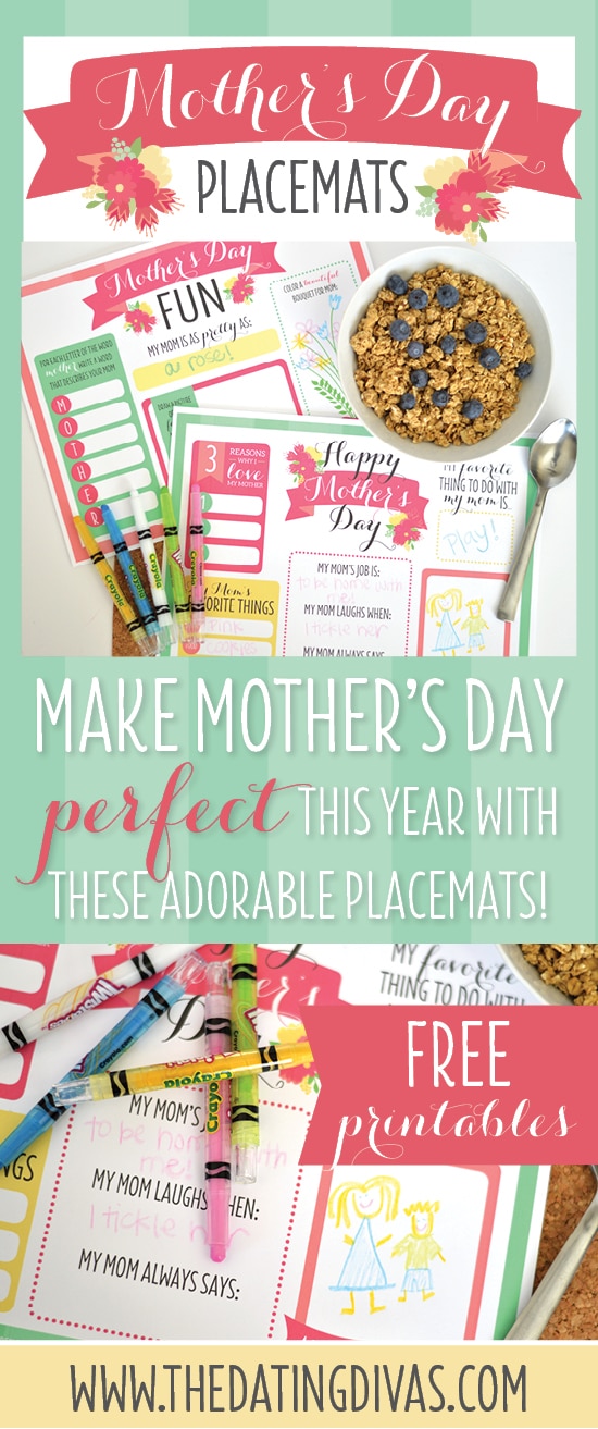 Mother s Day Printable Placemats The Dating Divas