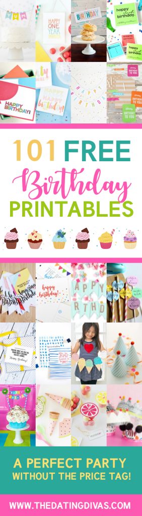 101 Free Birthday Printable Cards for Everyone | The Dating Divas