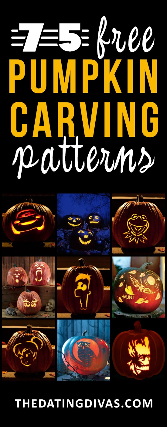 75 FREE Pumpkin Carving Patterns - from The Dating Divas
