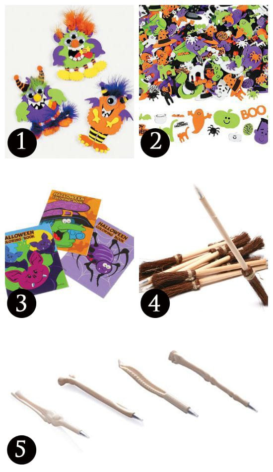 Halloween craft items for trick or treat options.